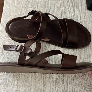 Seychelles Effortless Brown Leather Women’s Sandal sz 8